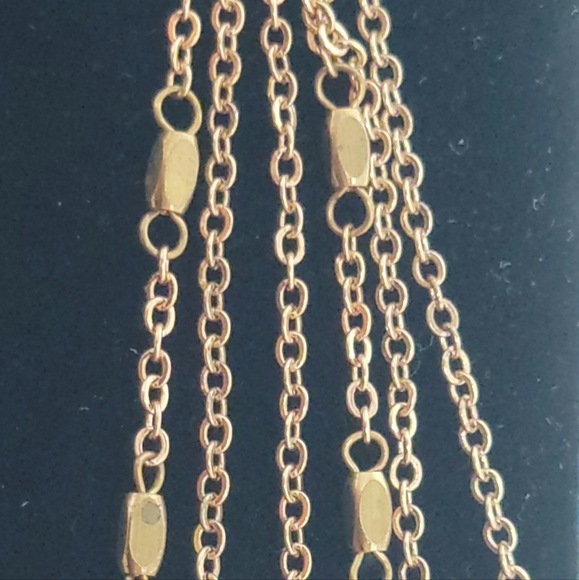 23" Natural Stone Look Necklace w/Beaded Chain and Tassel Detail - Picture 3 of 14